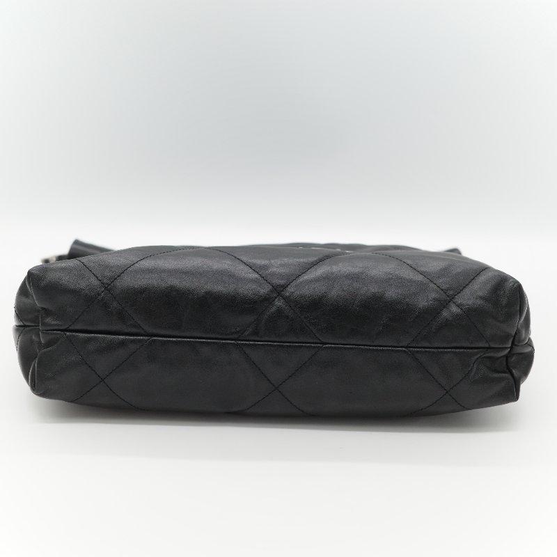 Chanel 香奈兒 22 Bag 小型 黑色亮面小牛皮 銀色金屬 手提包 單肩包-7