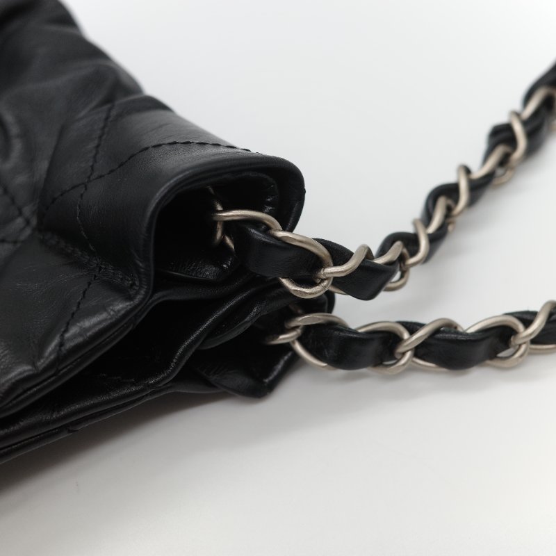Chanel 香奈兒 22 Bag 小型 黑色亮面小牛皮 銀色金屬 手提包 單肩包-22