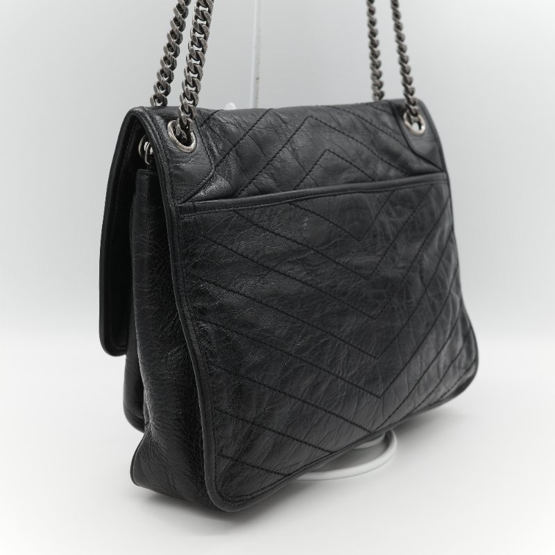 Saint Laurent 聖羅蘭 Niki 中型 黑色牛皮 錆色金屬 鍊條包 單肩包 斜挎包-5