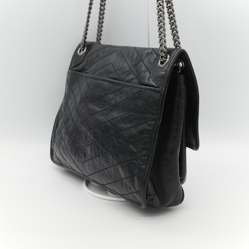 Saint Laurent 聖羅蘭 Niki 中型 黑色牛皮 錆色金屬 鍊條包 單肩包 斜挎包-6