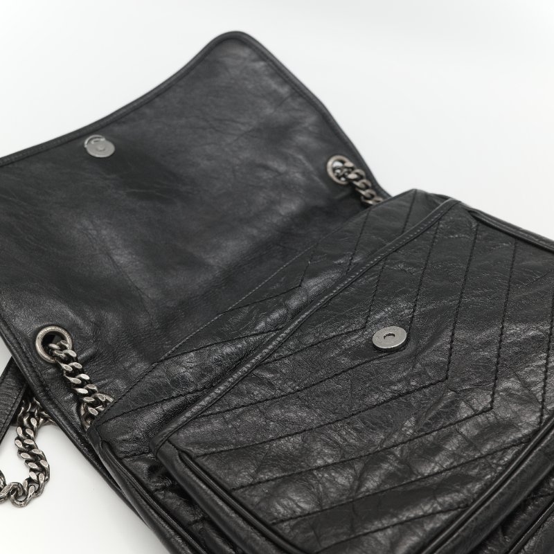 Saint Laurent 聖羅蘭 Niki 中型 黑色牛皮 錆色金屬 鍊條包 單肩包 斜挎包-8