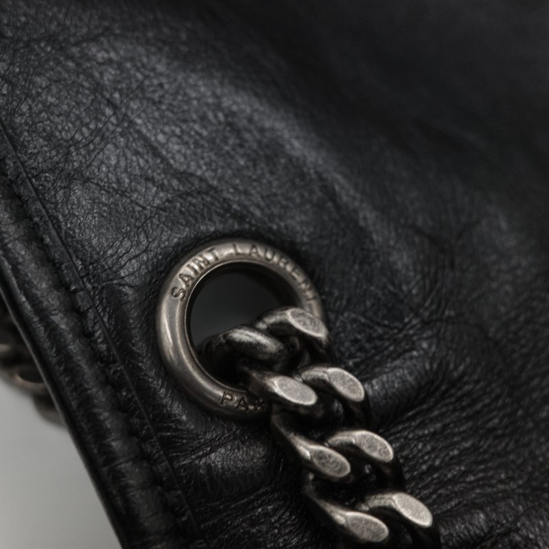 Saint Laurent 聖羅蘭 Niki 中型 黑色牛皮 錆色金屬 鍊條包 單肩包 斜挎包-19