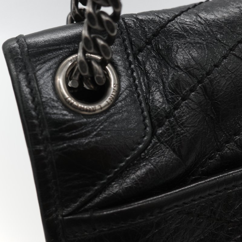 Saint Laurent 聖羅蘭 Niki 中型 黑色牛皮 錆色金屬 鍊條包 單肩包 斜挎包-24