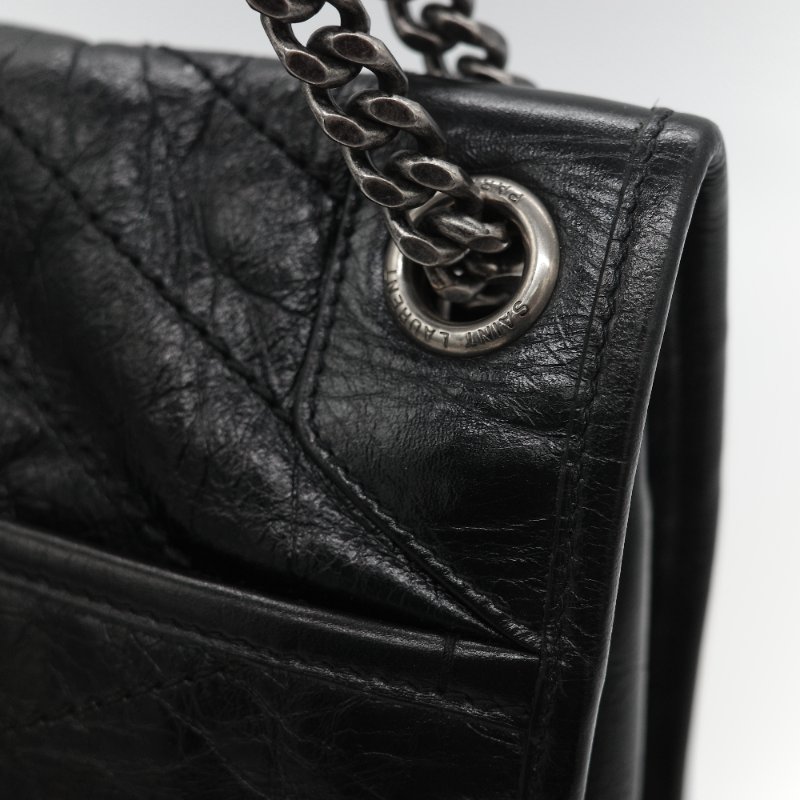 Saint Laurent 聖羅蘭 Niki 中型 黑色牛皮 錆色金屬 鍊條包 單肩包 斜挎包-25