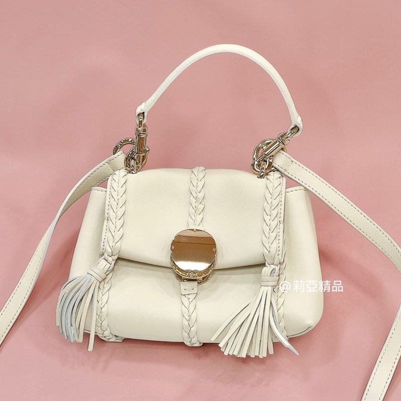 莉亞精品♡Chloe mini soft bag 白金幣 二手-0