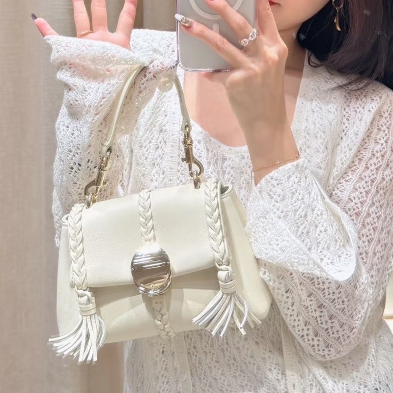 莉亞精品♡Chloe mini soft bag 白金幣 二手-1