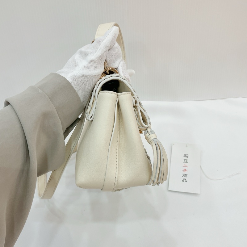 莉亞精品♡Chloe mini soft bag 白金幣 二手-8