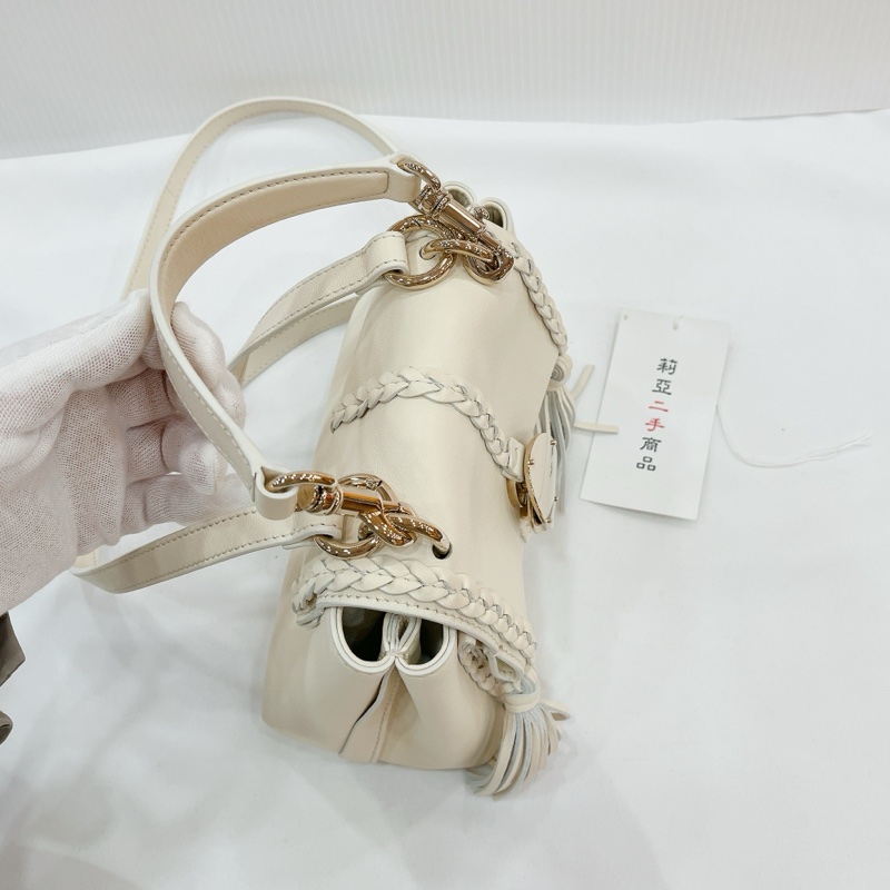 莉亞精品♡Chloe mini soft bag 白金幣 二手-9