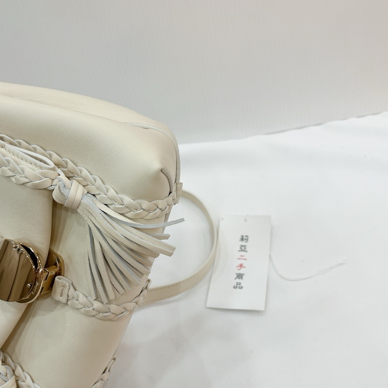 莉亞精品♡Chloe mini soft bag 白金幣 二手-12