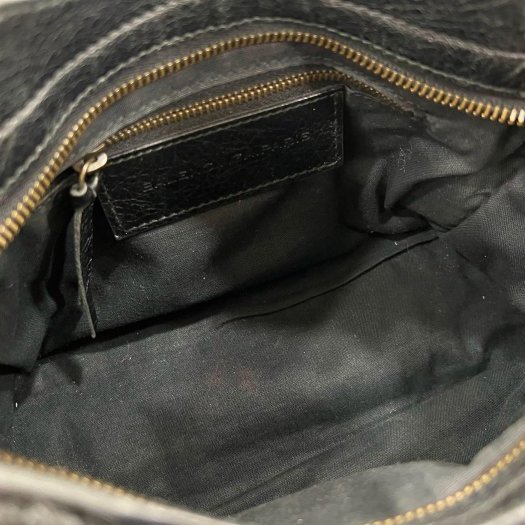 東區正精品㊣BALENCIAGA Mini City 300295 黑色羊皮小釦斜背包機車包 RA1859-3