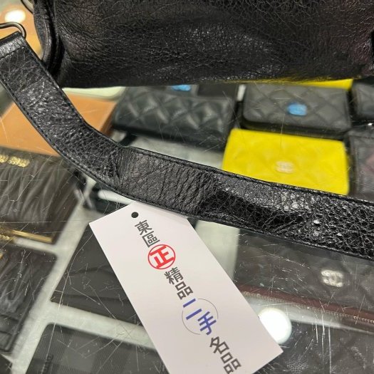 東區正精品㊣BALENCIAGA Mini City 300295 黑色羊皮小釦斜背包機車包 RA1859-6