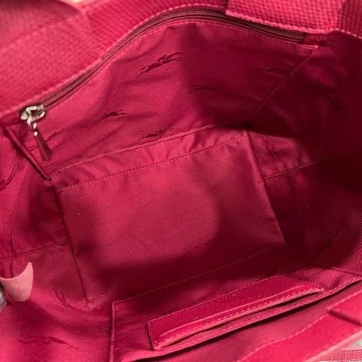 東區正精品㊣LONGCHAMP Le Roseau 桃紅色牛皮金屬竹節扣手提包斜背包兩用包小款10273 HFP RZ6315-2