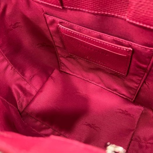 東區正精品㊣LONGCHAMP Le Roseau 桃紅色牛皮金屬竹節扣手提包斜背包兩用包小款10273 HFP RZ6315-3