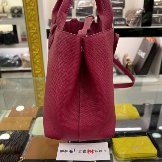東區正精品㊣LONGCHAMP Le Roseau 桃紅色牛皮金屬竹節扣手提包斜背包兩用包小款10273 HFP RZ6315-7