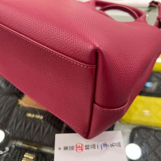 東區正精品㊣LONGCHAMP Le Roseau 桃紅色牛皮金屬竹節扣手提包斜背包兩用包小款10273 HFP RZ6315-13