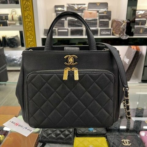 東區正精品㊣CHANEL Shoulder Bag 香奈兒黑色荔枝皮牛皮金鍊前口袋拉鍊手提包斜背包背包 RZ631