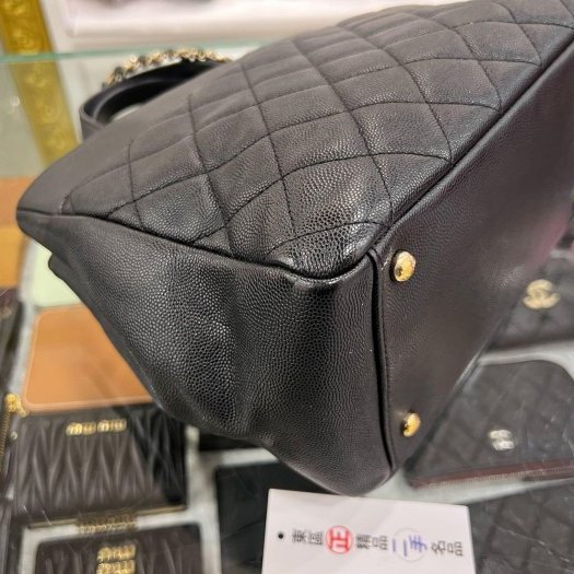東區正精品㊣CHANEL Shoulder Bag 香奈兒黑色荔枝皮牛皮金鍊前口袋拉鍊手提包斜背包背包 RZ631-4