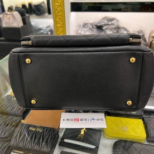 東區正精品㊣CHANEL Shoulder Bag 香奈兒黑色荔枝皮牛皮金鍊前口袋拉鍊手提包斜背包背包 RZ631-8