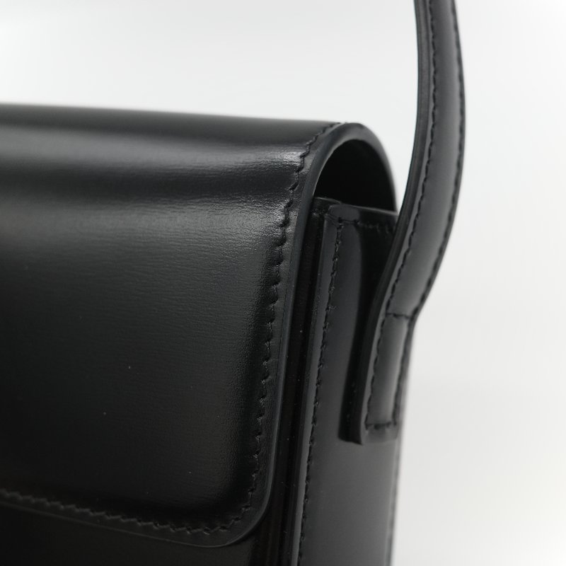 Celine 思琳 Claude 凱旋門 黑色 亮面小牛皮 金扣 長型 單肩包 腋下包-7