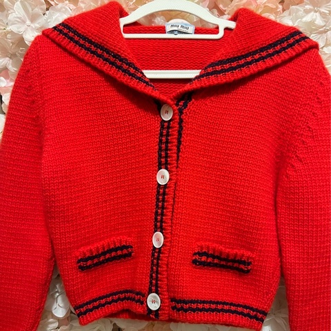 miumiu海軍領羊毛短外套40碼