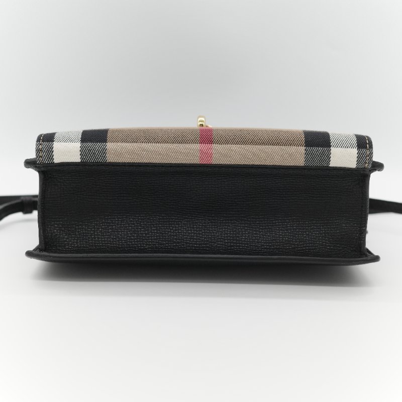 Burberry 巴寶莉 Small Macken 經典格紋 棕色牛皮 帆布 小型 斜背包 肩背包 馬鞍包-7