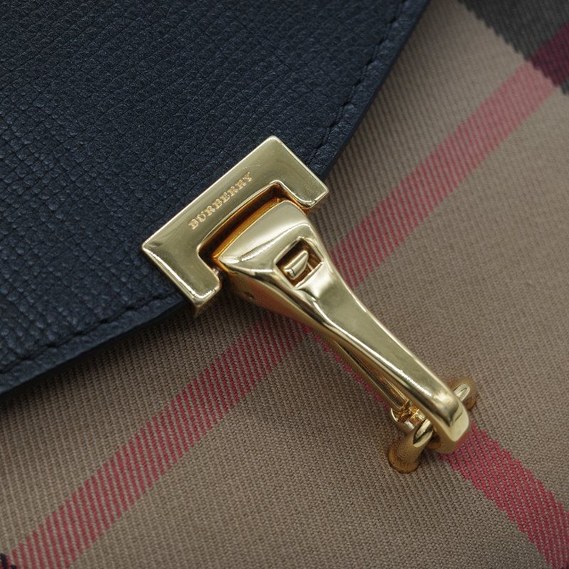 Burberry 巴寶莉 Small Macken 經典格紋 棕色牛皮 帆布 小型 斜背包 肩背包 馬鞍包-13