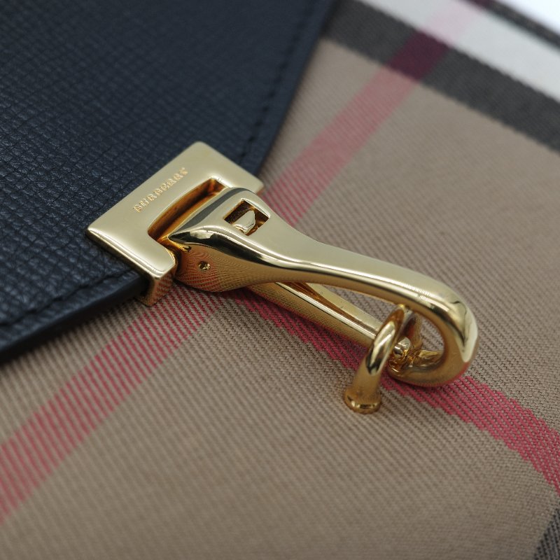 Burberry 巴寶莉 Small Macken 經典格紋 棕色牛皮 帆布 小型 斜背包 肩背包 馬鞍包-14