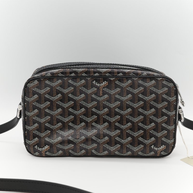 Goyard 戈雅 Cap Vert PM 經典黑色 帆布 小牛皮 小號拉鍊相機包-4