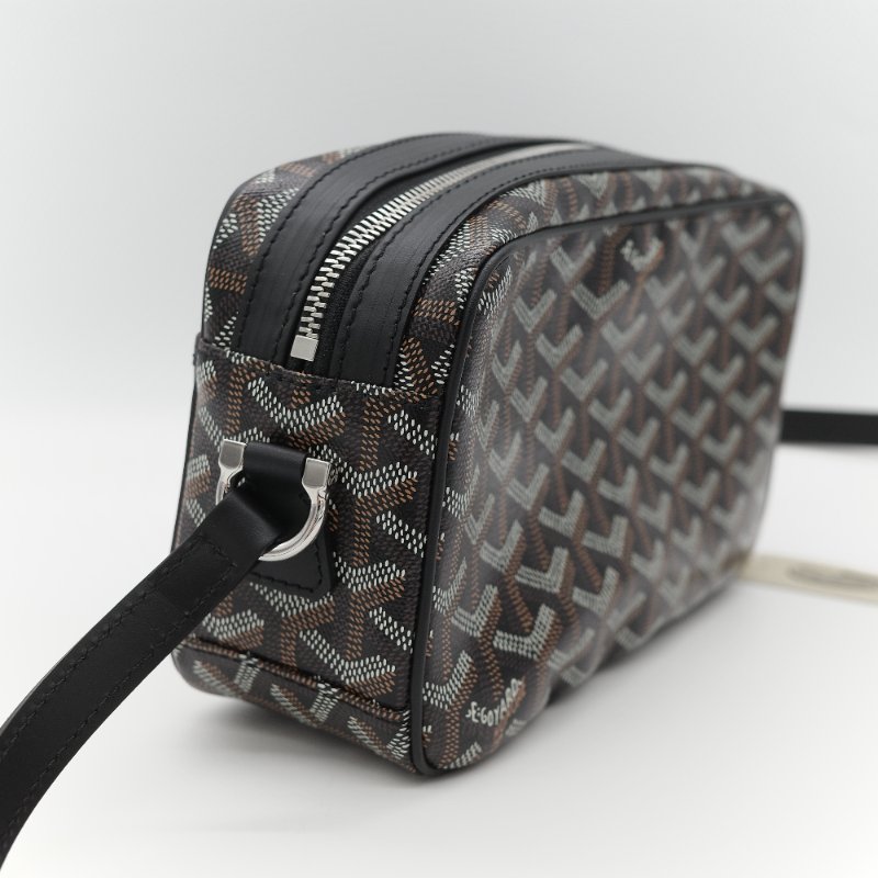 Goyard 戈雅 Cap Vert PM 經典黑色 帆布 小牛皮 小號拉鍊相機包-6