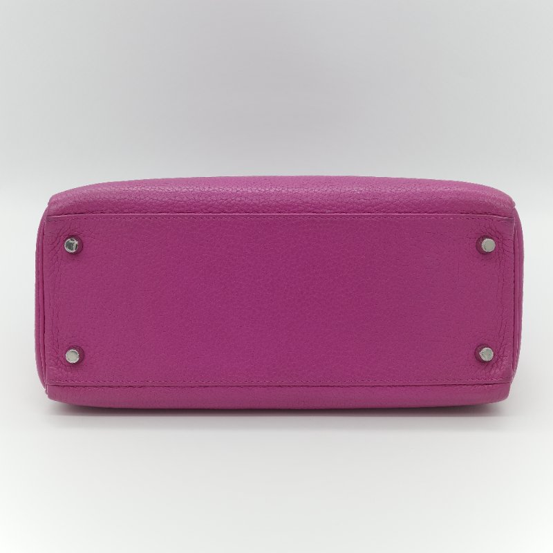 Hermès 愛馬仕 Kelly 28 凱莉 28 海葵紫 TC 牛皮 銀扣 手提包 斜背 兩用包-7