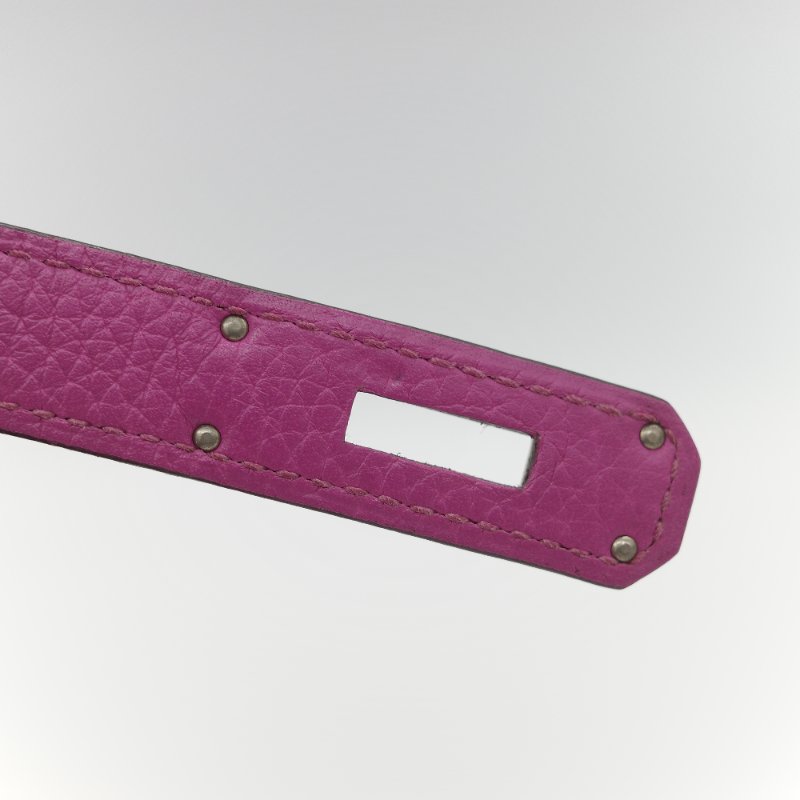 Hermès 愛馬仕 Kelly 28 凱莉 28 海葵紫 TC 牛皮 銀扣 手提包 斜背 兩用包-17