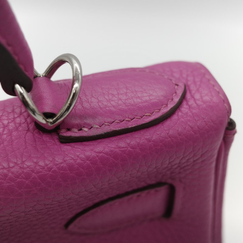Hermès 愛馬仕 Kelly 28 凱莉 28 海葵紫 TC 牛皮 銀扣 手提包 斜背 兩用包-20