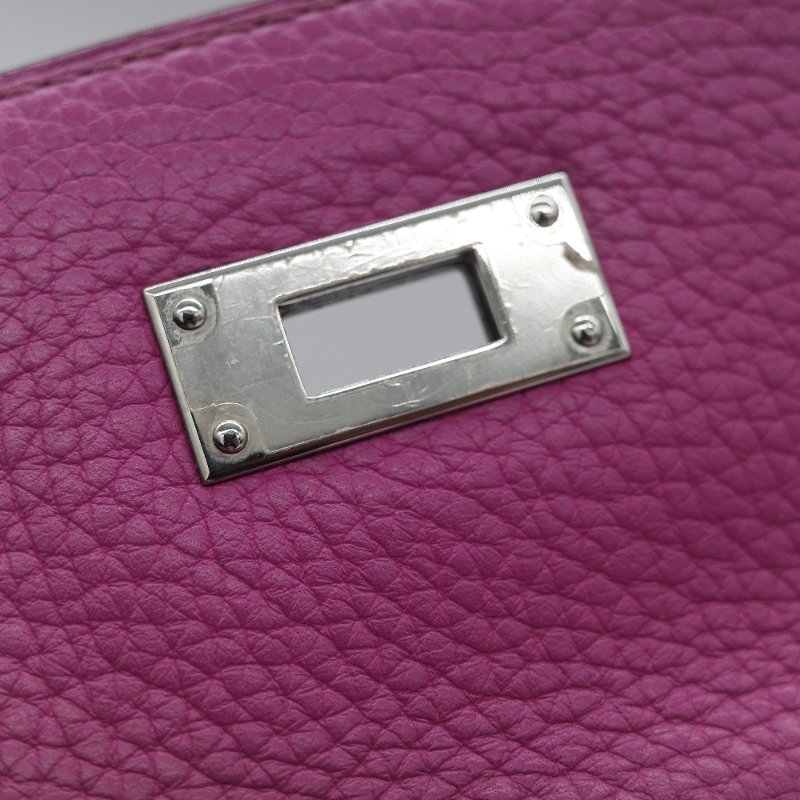 Hermès 愛馬仕 Kelly 28 凱莉 28 海葵紫 TC 牛皮 銀扣 手提包 斜背 兩用包-23