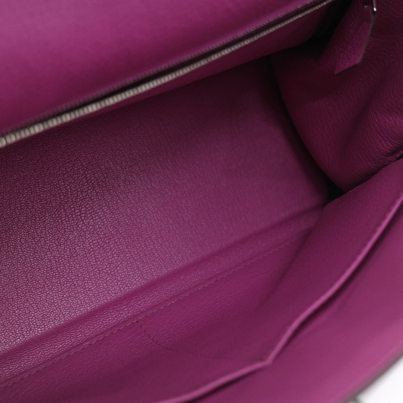 Hermès 愛馬仕 Kelly 28 凱莉 28 海葵紫 TC 牛皮 銀扣 手提包 斜背 兩用包-27