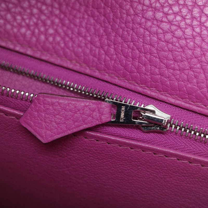 Hermès 愛馬仕 Kelly 28 凱莉 28 海葵紫 TC 牛皮 銀扣 手提包 斜背 兩用包-29