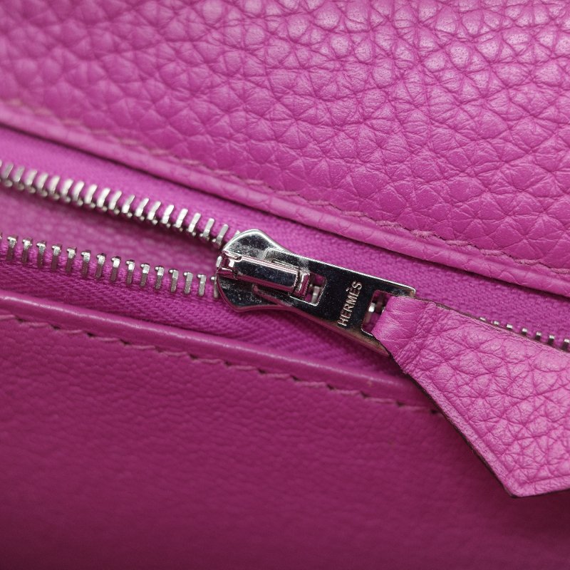Hermès 愛馬仕 Kelly 28 凱莉 28 海葵紫 TC 牛皮 銀扣 手提包 斜背 兩用包-30