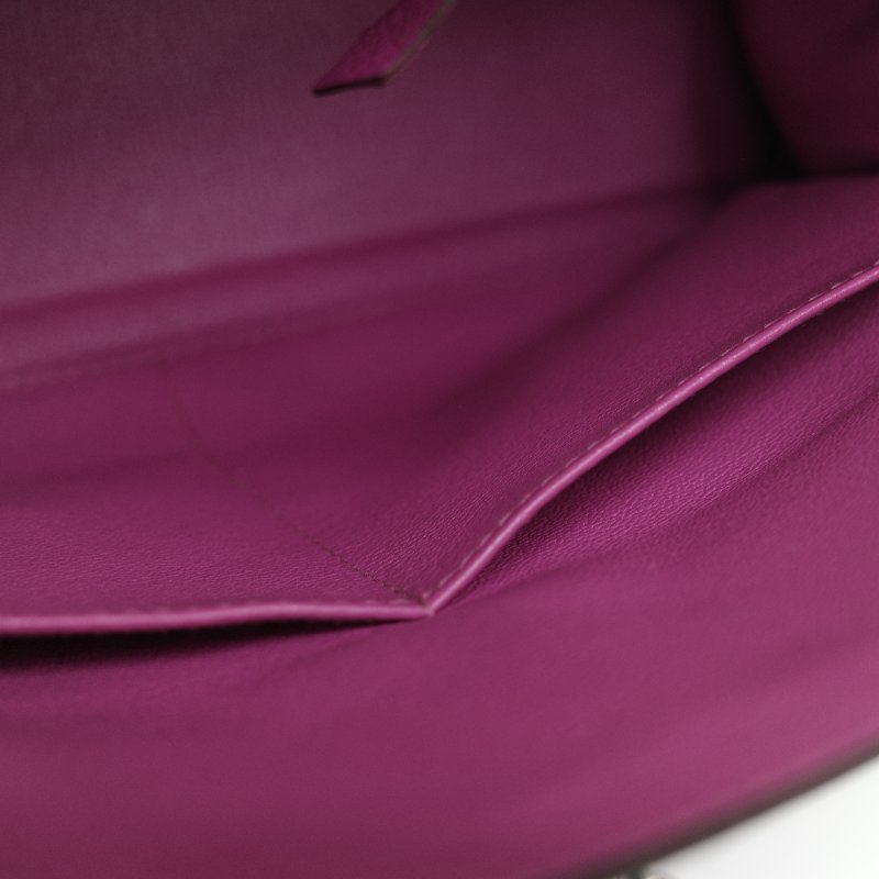 Hermès 愛馬仕 Kelly 28 凱莉 28 海葵紫 TC 牛皮 銀扣 手提包 斜背 兩用包-31