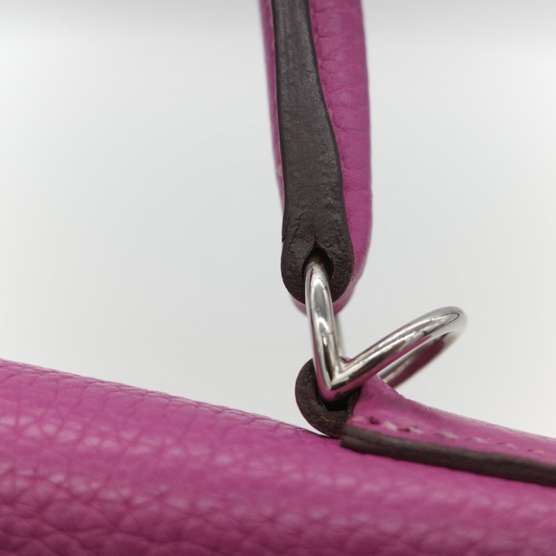 Hermès 愛馬仕 Kelly 28 凱莉 28 海葵紫 TC 牛皮 銀扣 手提包 斜背 兩用包-37