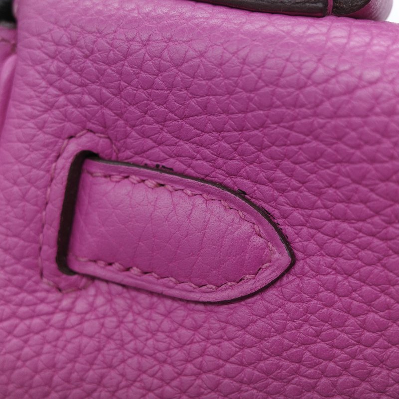 Hermès 愛馬仕 Kelly 28 凱莉 28 海葵紫 TC 牛皮 銀扣 手提包 斜背 兩用包-38