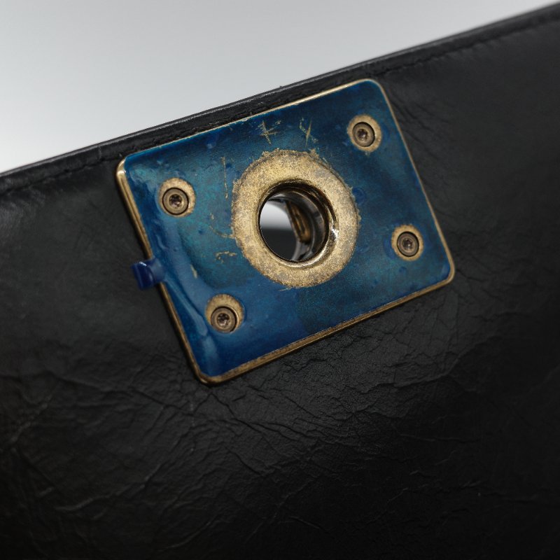 全網最低🌟品牌月特價(狀況好♥️配件齊全)Chanel 香奈兒 Leboy 25 菱格紋 油蠟牛皮 黑色 復古金扣 鏈條包 斜挎包 單肩包-12