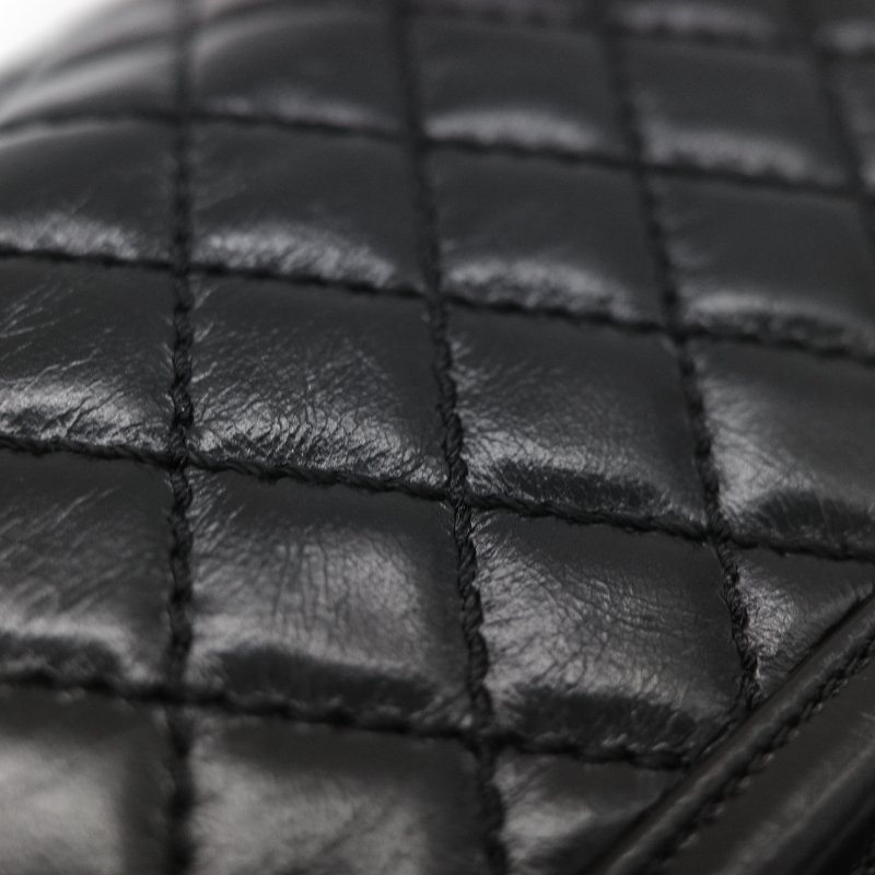 全網最低🌟品牌月特價(狀況好♥️配件齊全)Chanel 香奈兒 Leboy 25 菱格紋 油蠟牛皮 黑色 復古金扣 鏈條包 斜挎包 單肩包-15