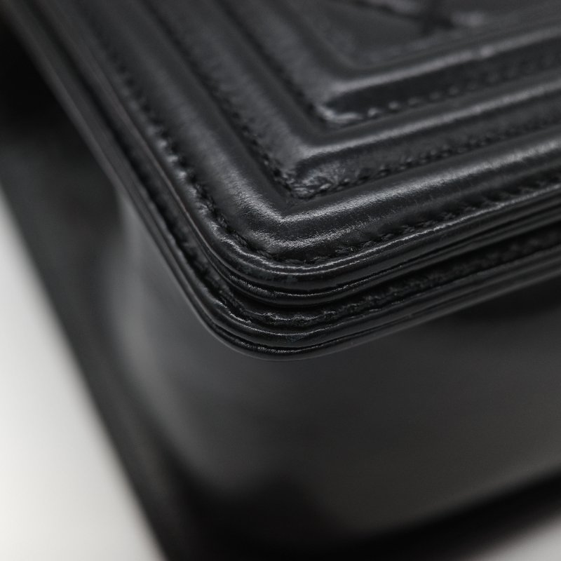 全網最低🌟品牌月特價(狀況好♥️配件齊全)Chanel 香奈兒 Leboy 25 菱格紋 油蠟牛皮 黑色 復古金扣 鏈條包 斜挎包 單肩包-16