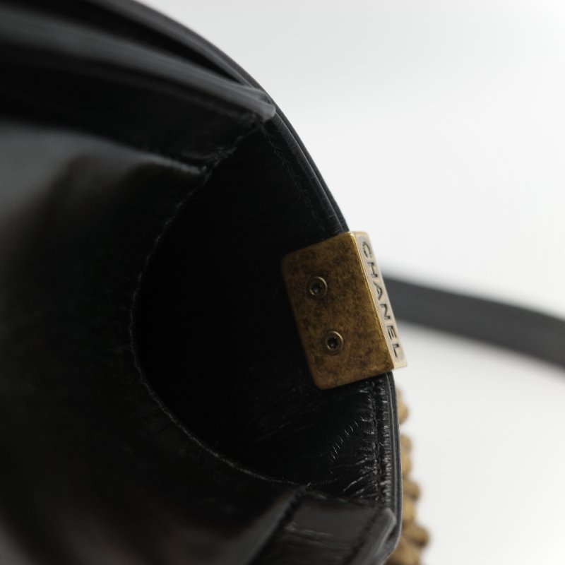 全網最低🌟品牌月特價(狀況好♥️配件齊全)Chanel 香奈兒 Leboy 25 菱格紋 油蠟牛皮 黑色 復古金扣 鏈條包 斜挎包 單肩包-17