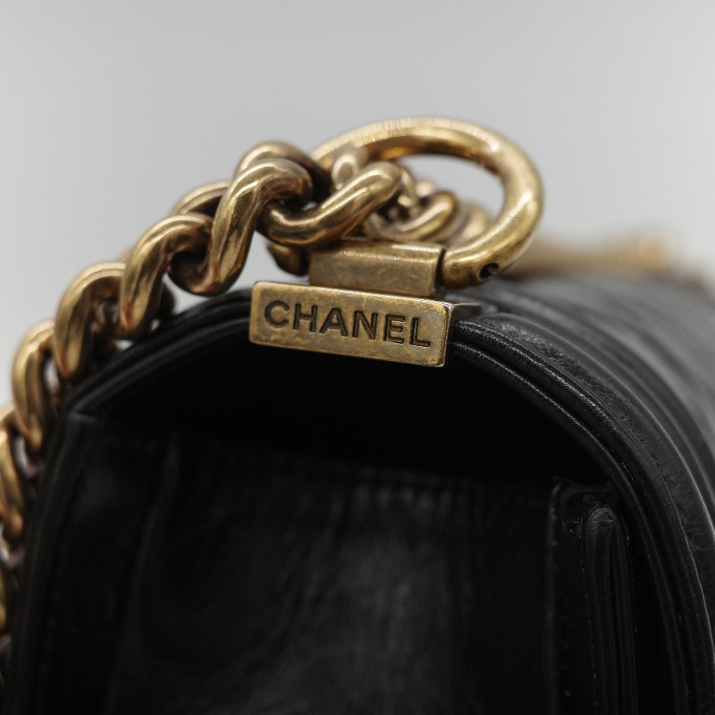 全網最低🌟品牌月特價(狀況好♥️配件齊全)Chanel 香奈兒 Leboy 25 菱格紋 油蠟牛皮 黑色 復古金扣 鏈條包 斜挎包 單肩包-20