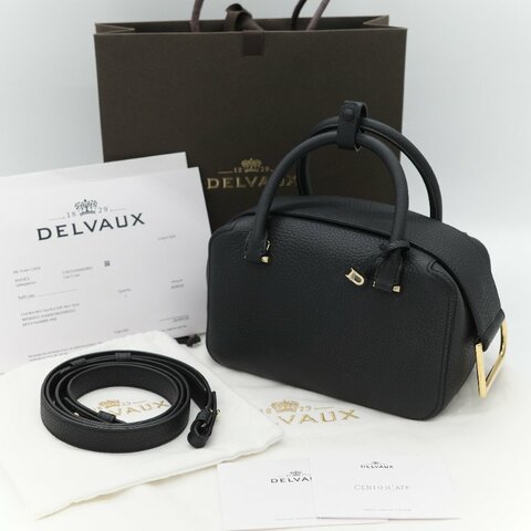 專櫃12 萬🌟全套全配（超級新♥️絕美必入）Delvaux 德爾沃 Cool Box 黑色 牛皮  Mini 21cm 手提包 斜挎包