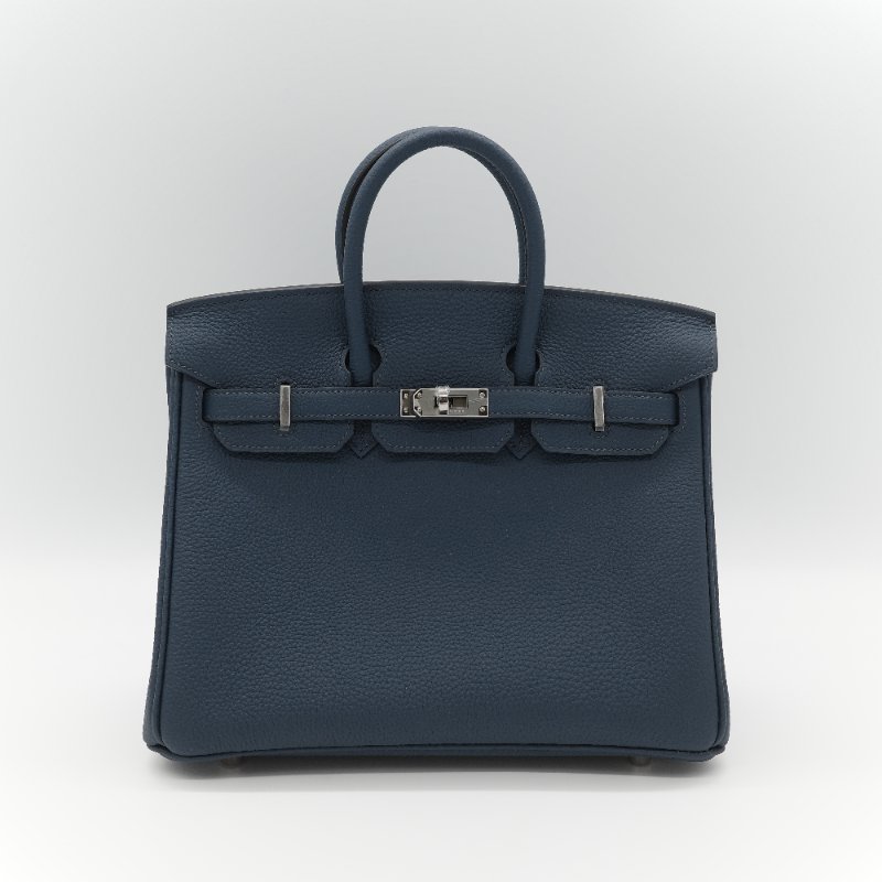(全新品🌟)Hermès 愛馬仕 Birkin 25 普魯士藍 Togo 小牛皮 銀扣 手提包 柏金包 W 刻-1