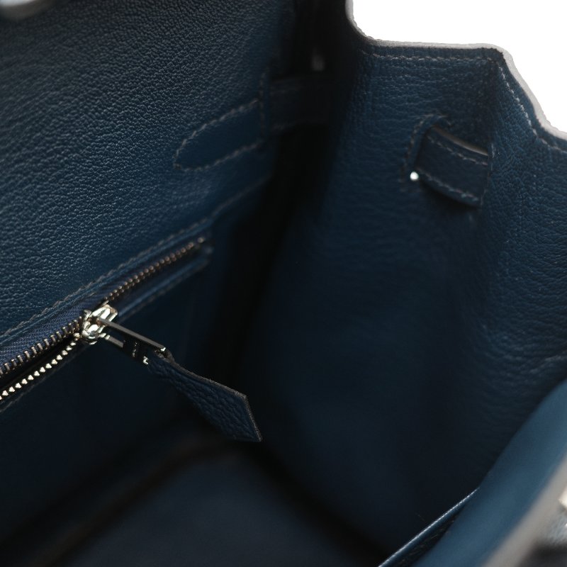 (全新品🌟)Hermès 愛馬仕 Birkin 25 普魯士藍 Togo 小牛皮 銀扣 手提包 柏金包 W 刻-19