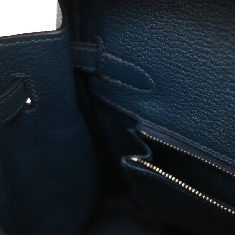 (全新品🌟)Hermès 愛馬仕 Birkin 25 普魯士藍 Togo 小牛皮 銀扣 手提包 柏金包 W 刻-23