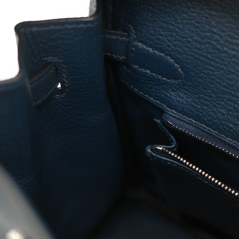 (全新品🌟)Hermès 愛馬仕 Birkin 25 普魯士藍 Togo 小牛皮 銀扣 手提包 柏金包 W 刻-24
