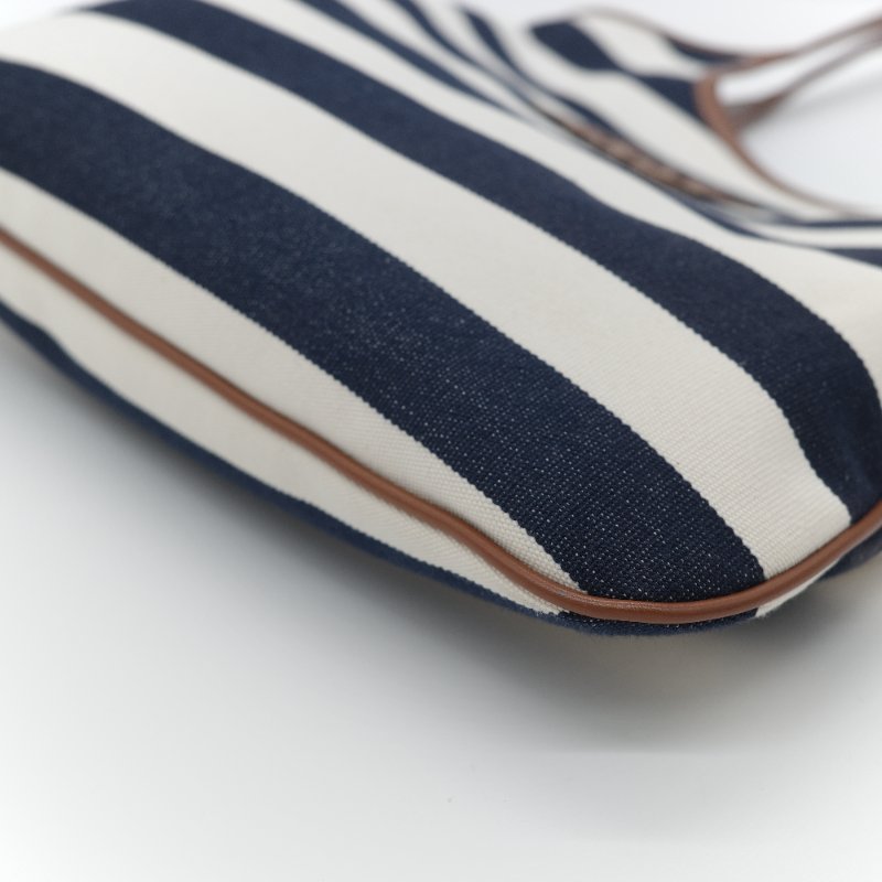 Miu Miu 繆繆 Ivy 藍白雙色 帆布 牛皮 大容量 單肩包 托特包-9